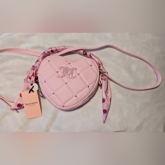BNWT Juicy Couture Heart-Shaped Holding The Line Cherries Bag/Purse - Picture 11 of 14